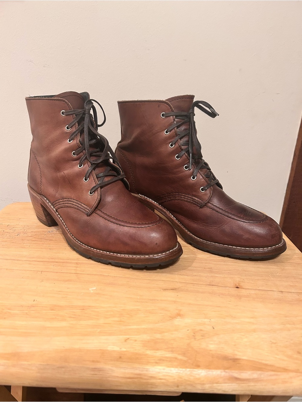 Red Wing Clara 3406 Heeled Boot in Amber Harness Leather Women’s Boots Size 10B